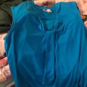 Blue half sleeves long shirt